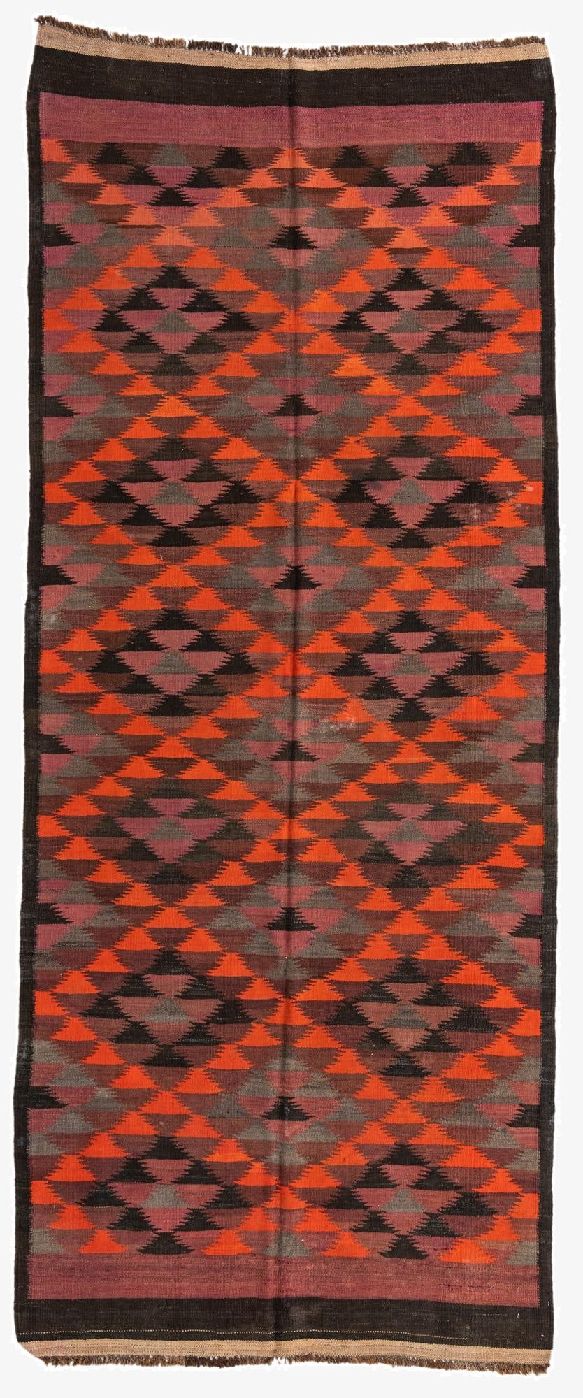 145cm x 350cm  Hand Woven Kilim Afghan Wool Runner Rug