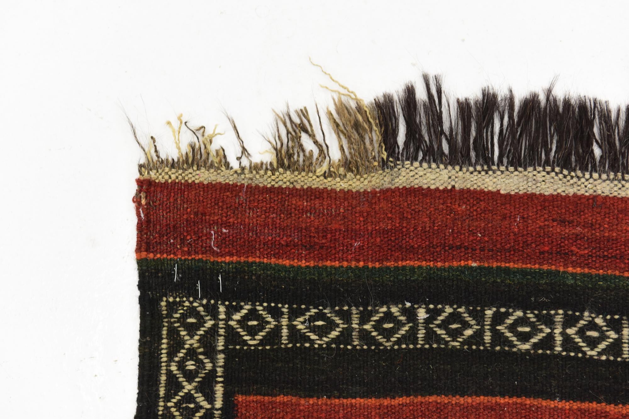 4' 3 x 12' 6 Hand Woven Kilim Fars Wool Runner Rug