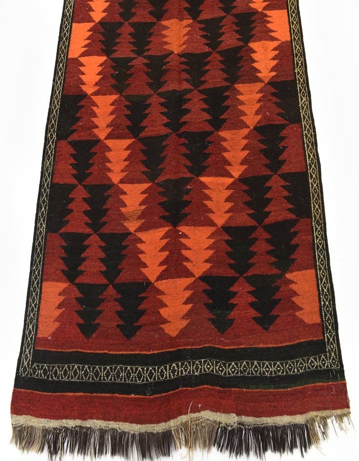 Detail image of 4' 3 x 12' 6  Hand Woven Kilim Fars Wool Runner Rug