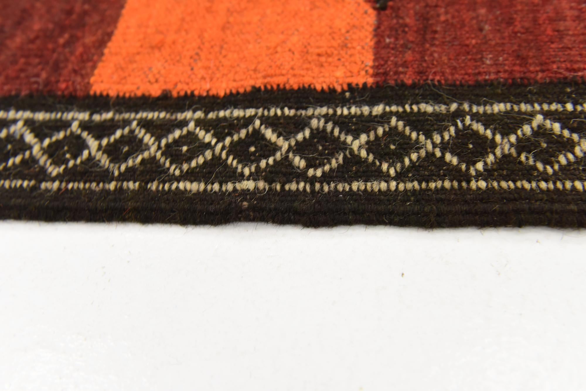 4' 3 x 12' 6 Hand Woven Kilim Fars Wool Runner Rug