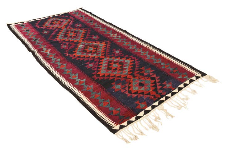 Detail image of 4' x 8' Hand Woven Kilim Fars Wool Runner Rug