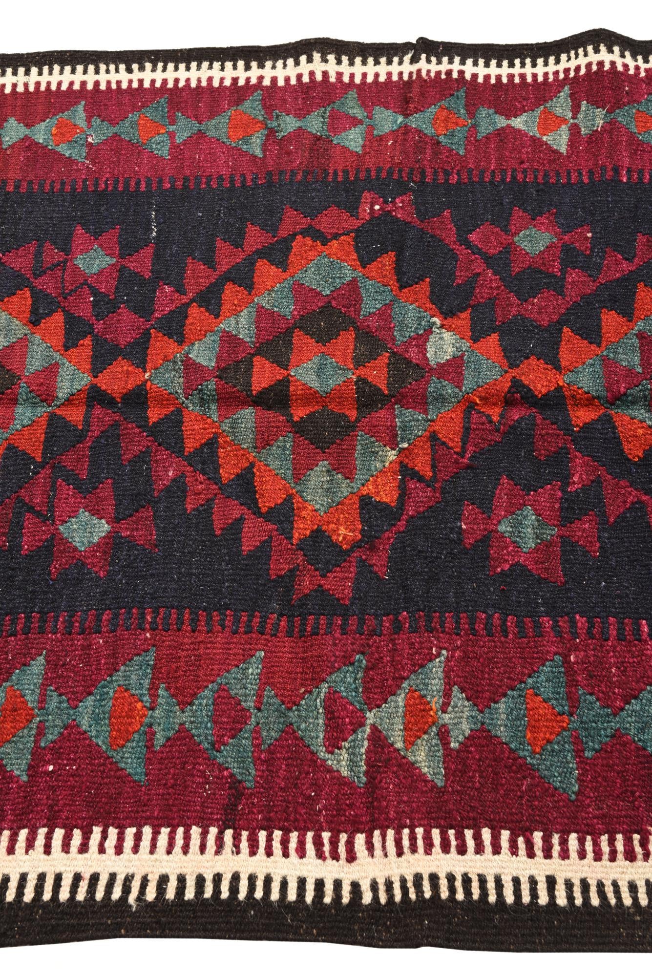 4' x 8' Hand Woven Kilim Fars Wool Runner Rug