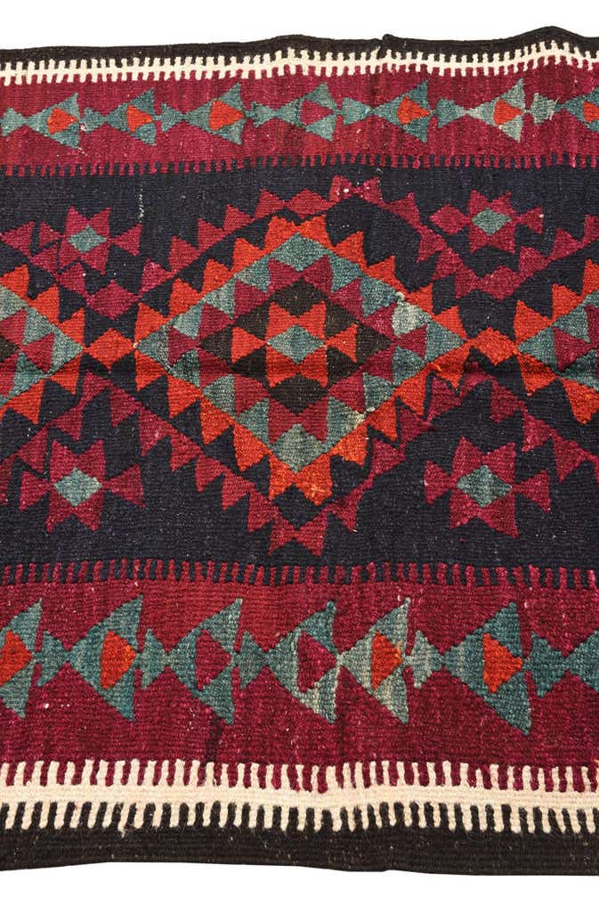 4' x 8' Hand Woven Kilim Fars Wool Runner Rug