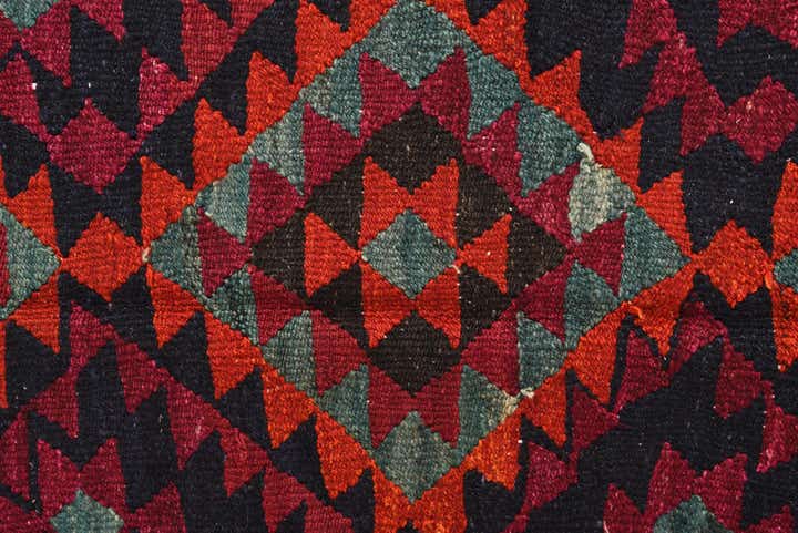 4' x 8' Hand Woven Kilim Fars Wool Runner Rug