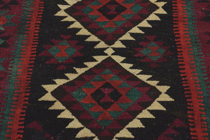 Detail image of 4' x 9' 4 Hand Woven Kilim Fars Wool Runner Rug