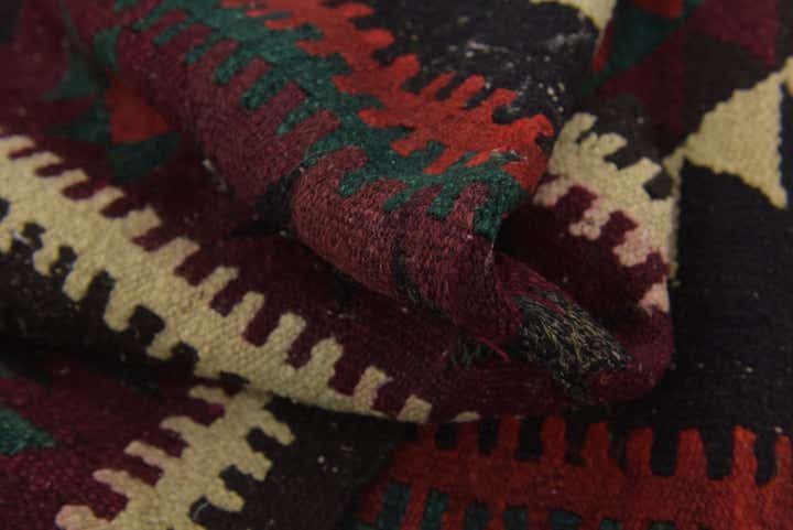 4' x 9' 4 Hand Woven Kilim Fars Wool Runner Rug
