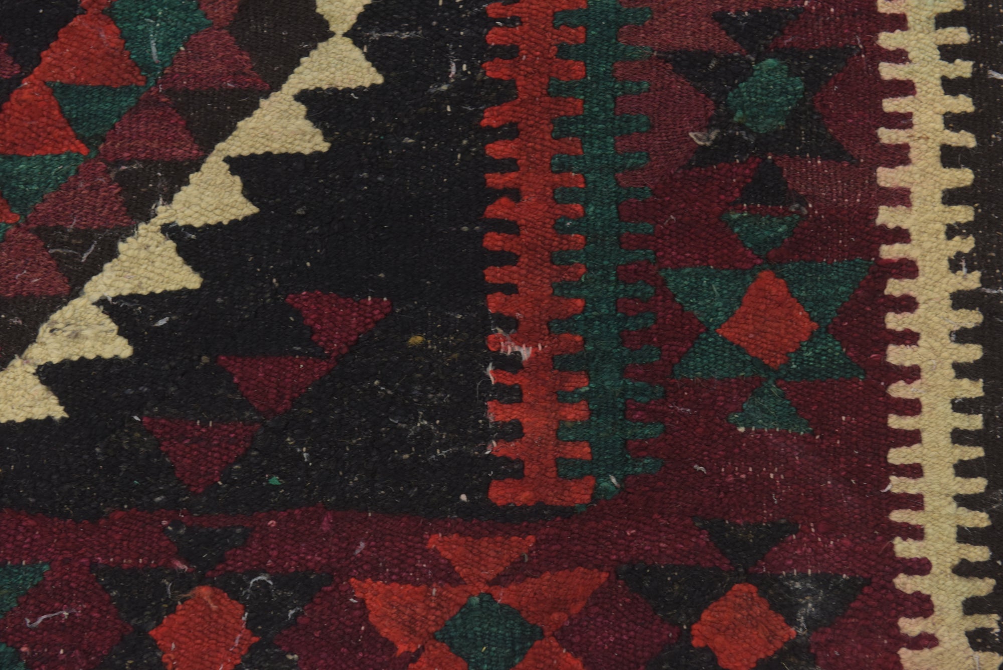 4' x 9' 4 Hand Woven Kilim Fars Wool Runner Rug