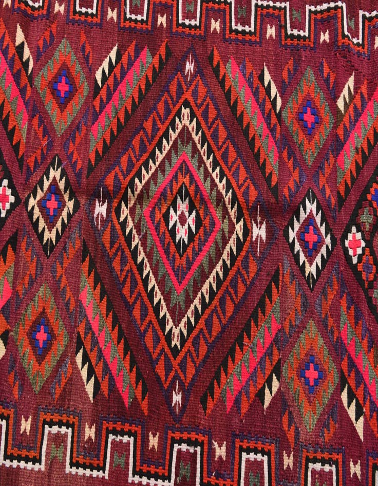 Detail image of 4' 10 x 10' 7  Hand Knotted Kilim Fars Persian Wool Runner Rug
