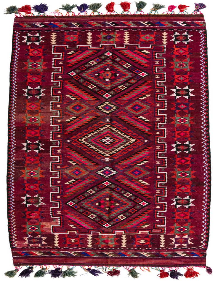 Detail image of 4' 10 x 10' 7 Hand Knotted Kilim Fars Persian Wool Runner Rug