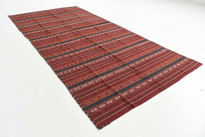 5' 9 x 12' Hand Knotted Kilim Fars Persian Wool Runner Rug