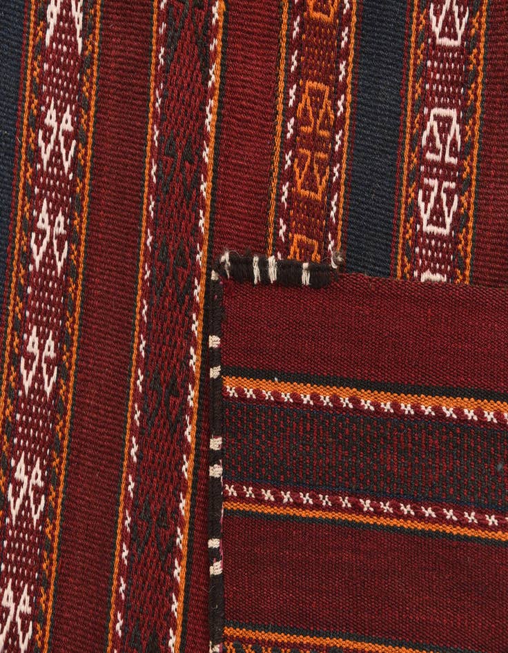 Detail image of 5' 9 x 12'  Hand Knotted Kilim Fars Persian Wool Runner Rug