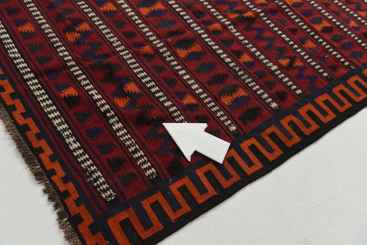 4' 7 x 9' 5 Hand Woven Kilim Fars Wool Runner Rug