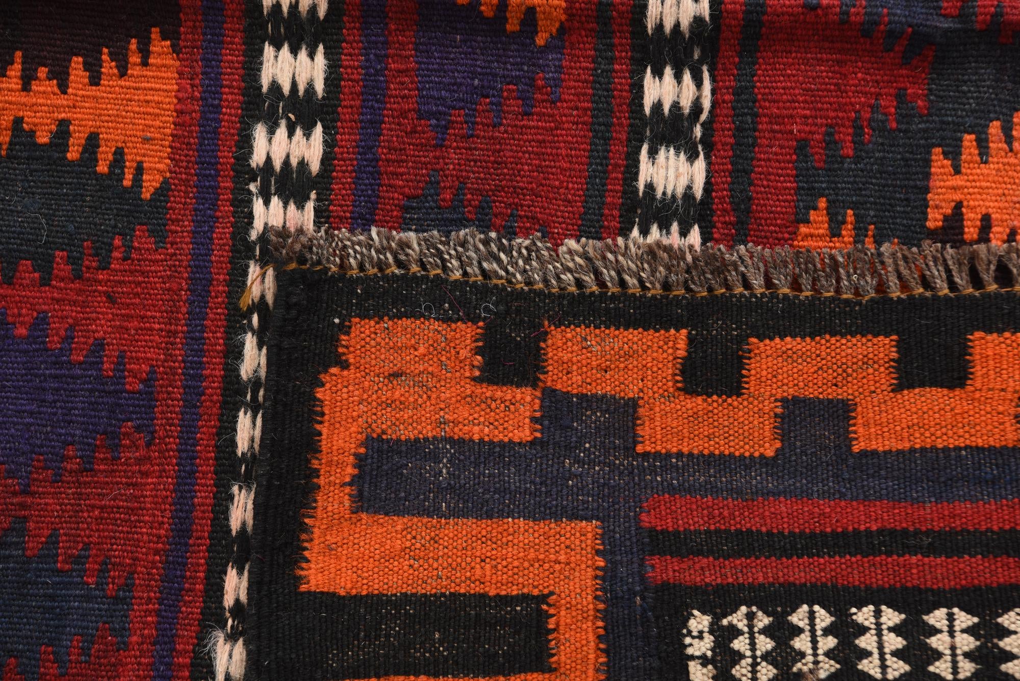 4' 7 x 9' 5 Hand Woven Kilim Fars Wool Runner Rug
