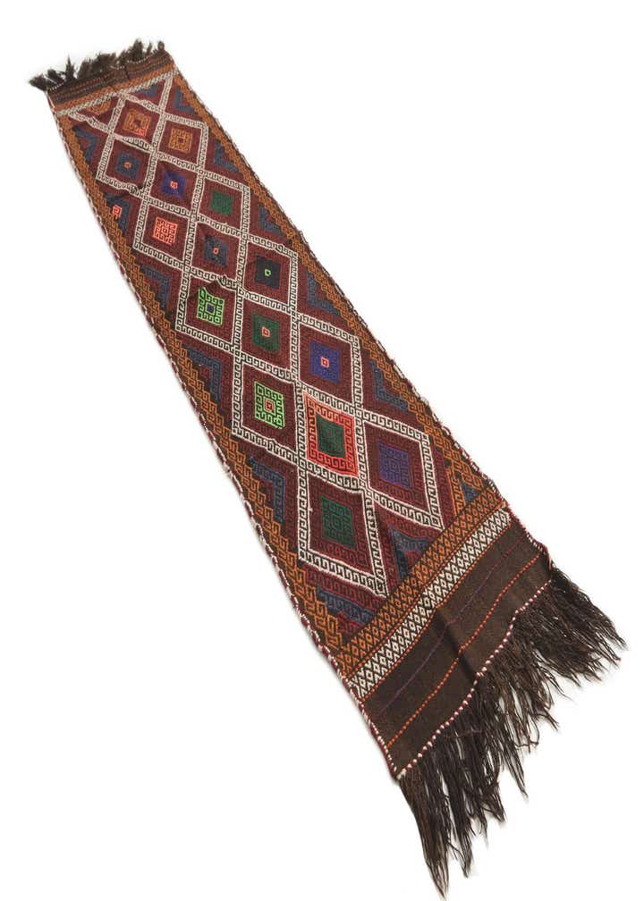 2' 3 x 9' Hand Knotted Kilim Fars Persian Wool Runner Rug