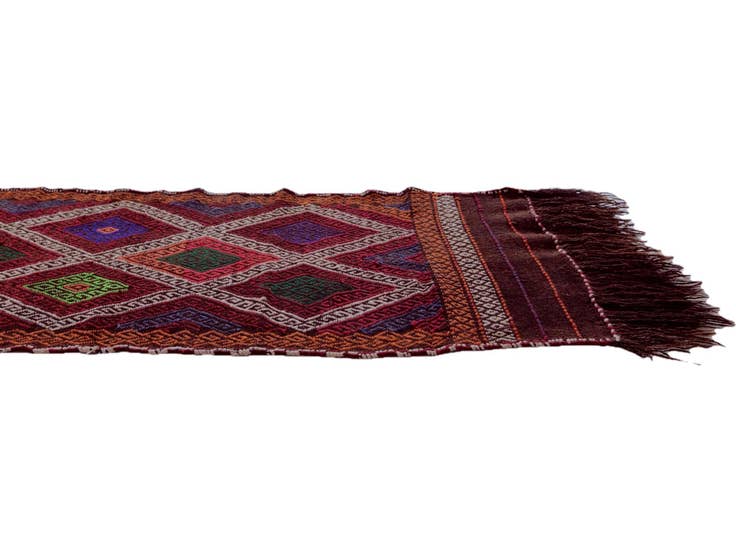 Detail image of 2' 3 x 9' Hand Knotted Kilim Fars Persian Wool Runner Rug