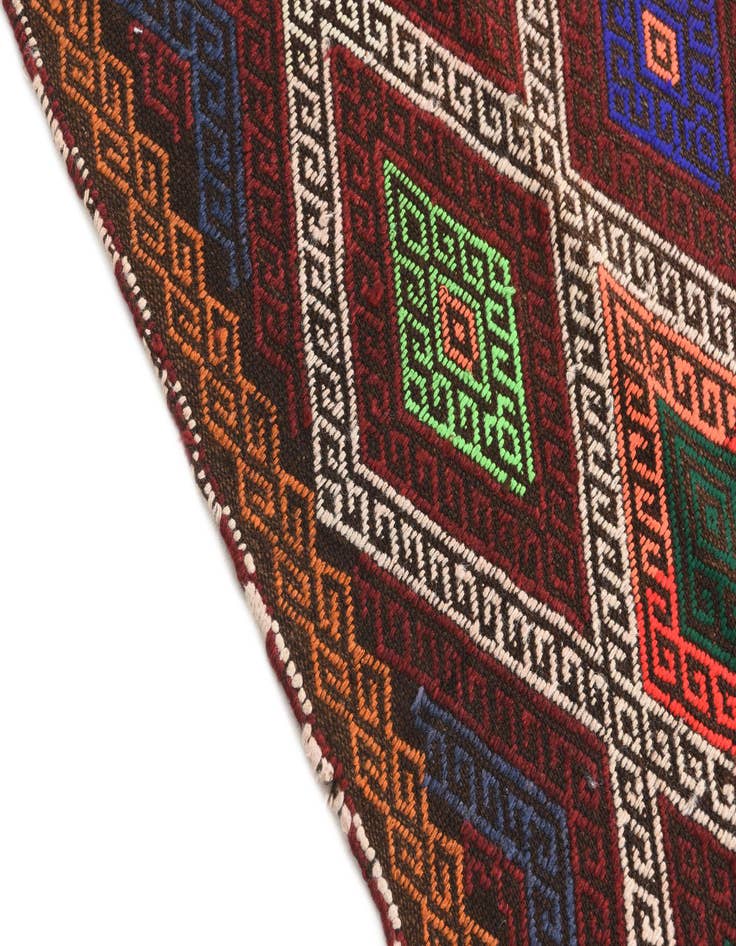 Detail image of 2' 3 x 9'  Hand Knotted Kilim Fars Persian Wool Runner Rug