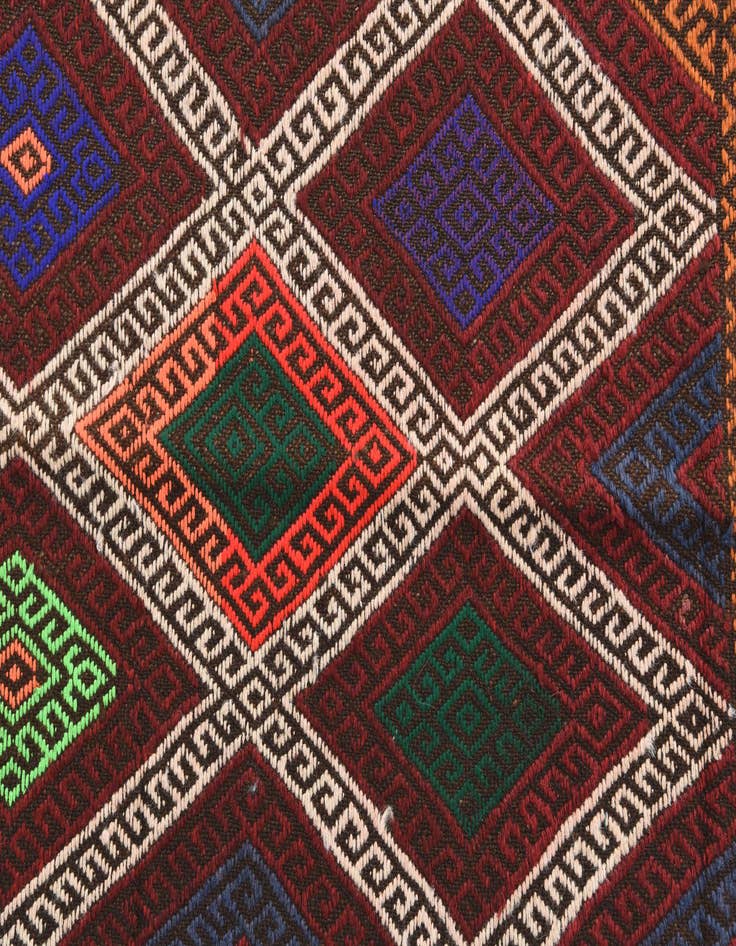 Detail image of 2' 3 x 9'  Hand Knotted Kilim Fars Persian Wool Runner Rug