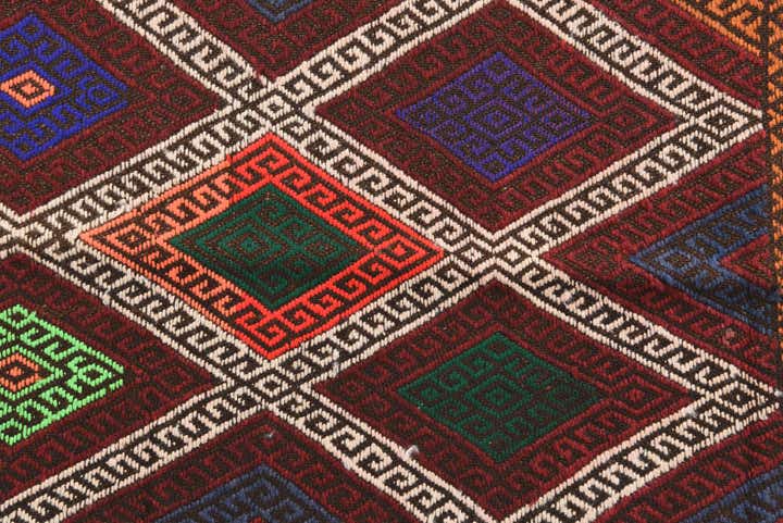 2' 3 x 9' Hand Knotted Kilim Fars Persian Wool Runner Rug