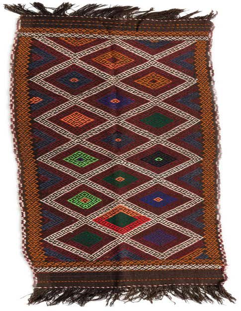 2' 3 x 9' Hand Knotted Kilim Fars Persian Wool Runner Rug