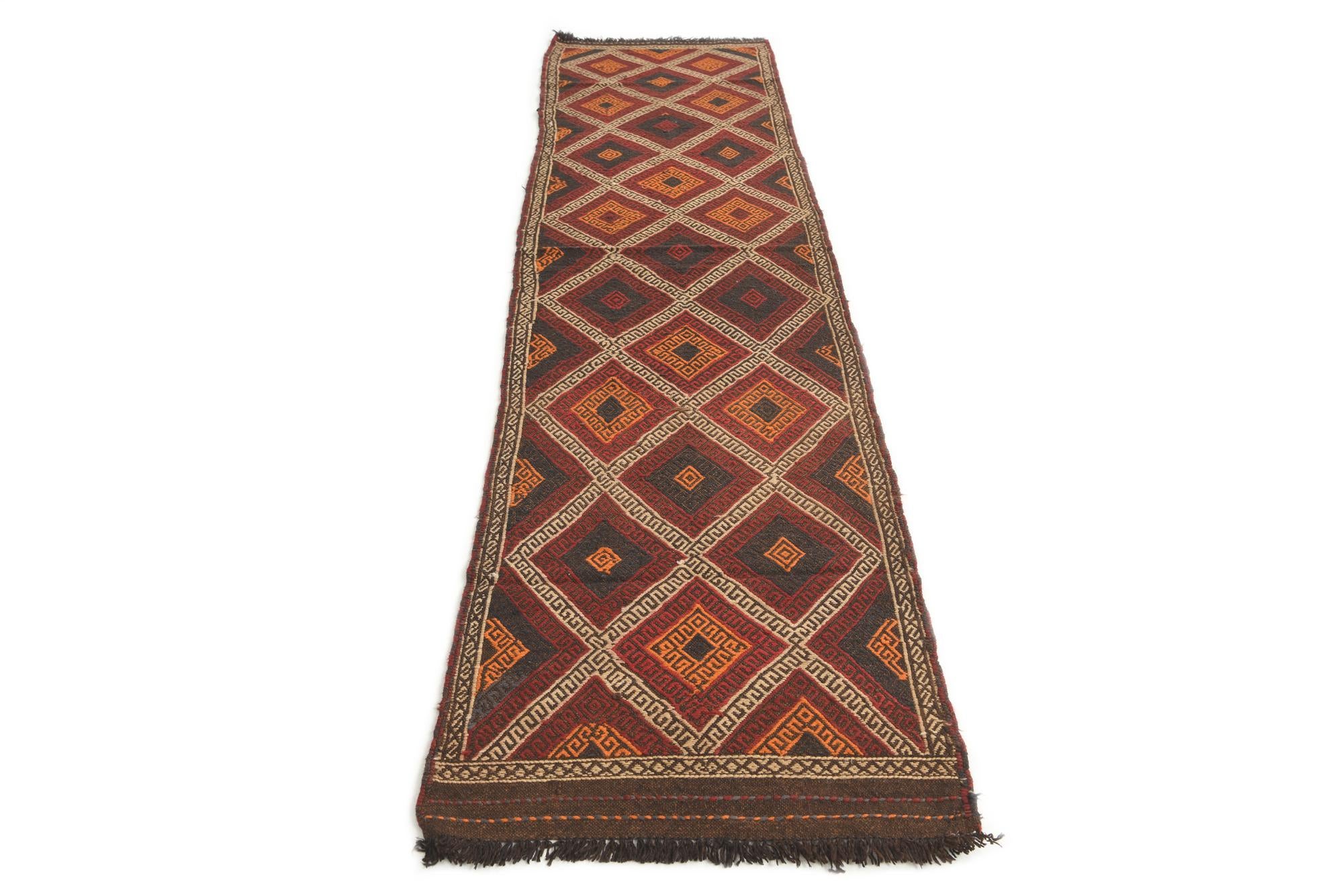 2' 5 x 10' Hand Knotted Kilim Fars Persian Wool Runner Rug