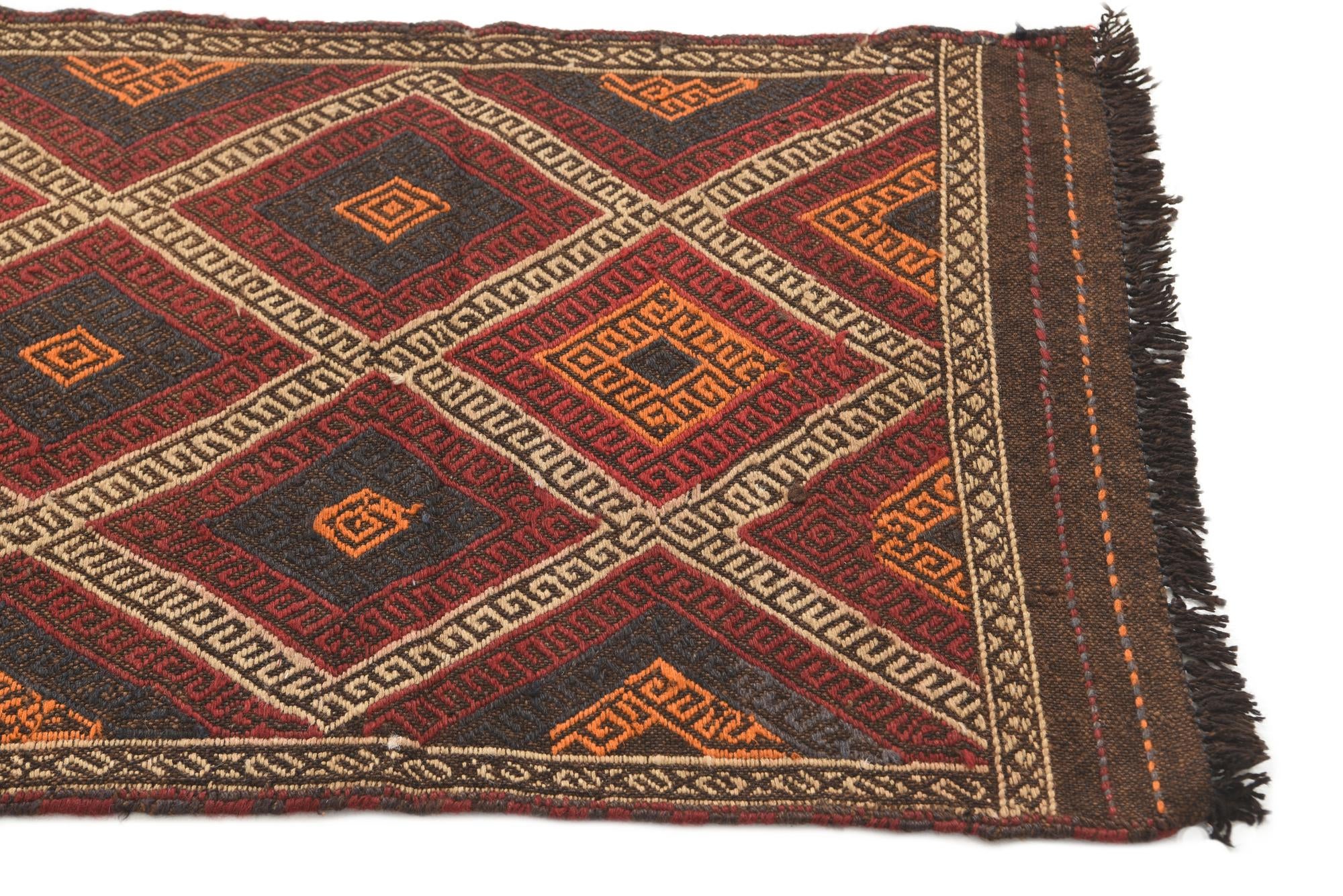 2' 5 x 10' Hand Knotted Kilim Fars Persian Wool Runner Rug