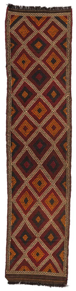 Detailansicht von 75cm x 305cm Handgeknüpft Kilim Fars Persisch Wolle Läufer Teppich