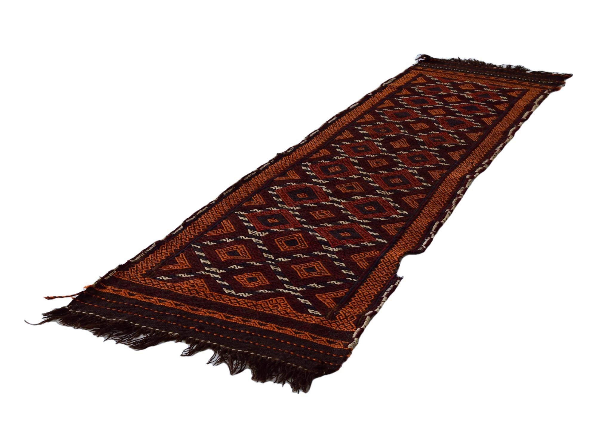 2' 1 x 8' 1 Hand Knotted Kilim Fars Persian Wool Runner Rug