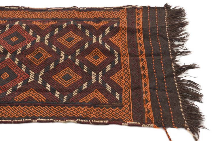 Detail image of 2' 1 x 8' 1 Hand Knotted Kilim Fars Persian Wool Runner Rug