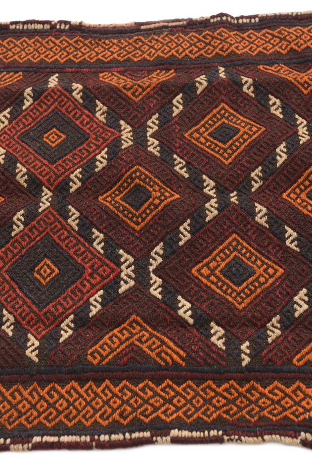 Detail image of 2' 1 x 8' 1 Hand Knotted Kilim Fars Persian Wool Runner Rug