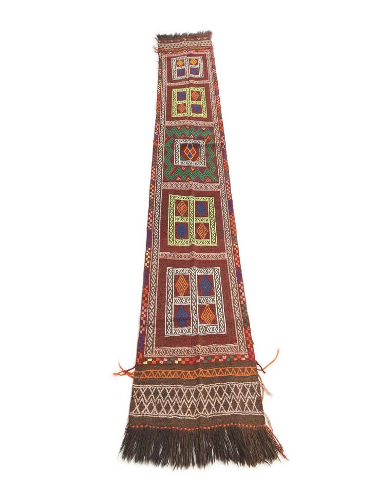 Detail image of 2' x 9' 6  Hand Knotted Kilim Fars Persian Wool Runner Rug