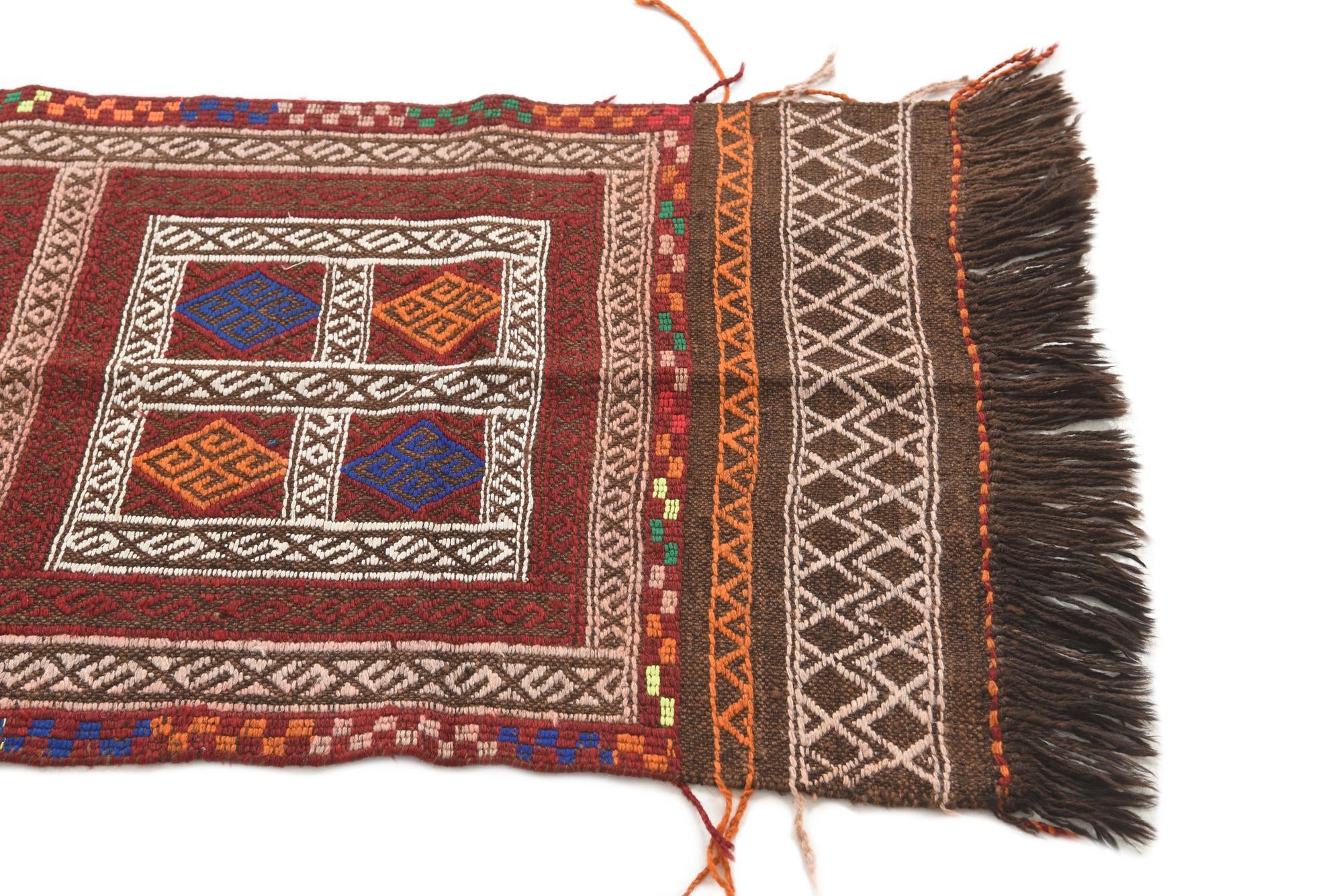 2' x 9' 6 Hand Knotted Kilim Fars Persian Wool Runner Rug
