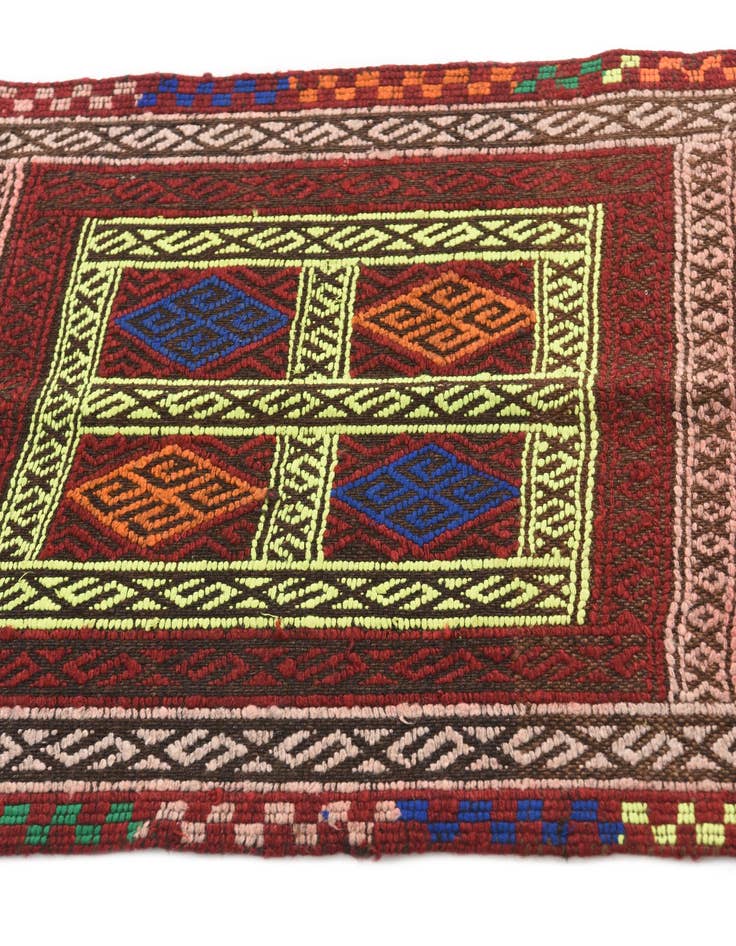 Detail image of 2' x 9' 6  Hand Knotted Kilim Fars Persian Wool Runner Rug