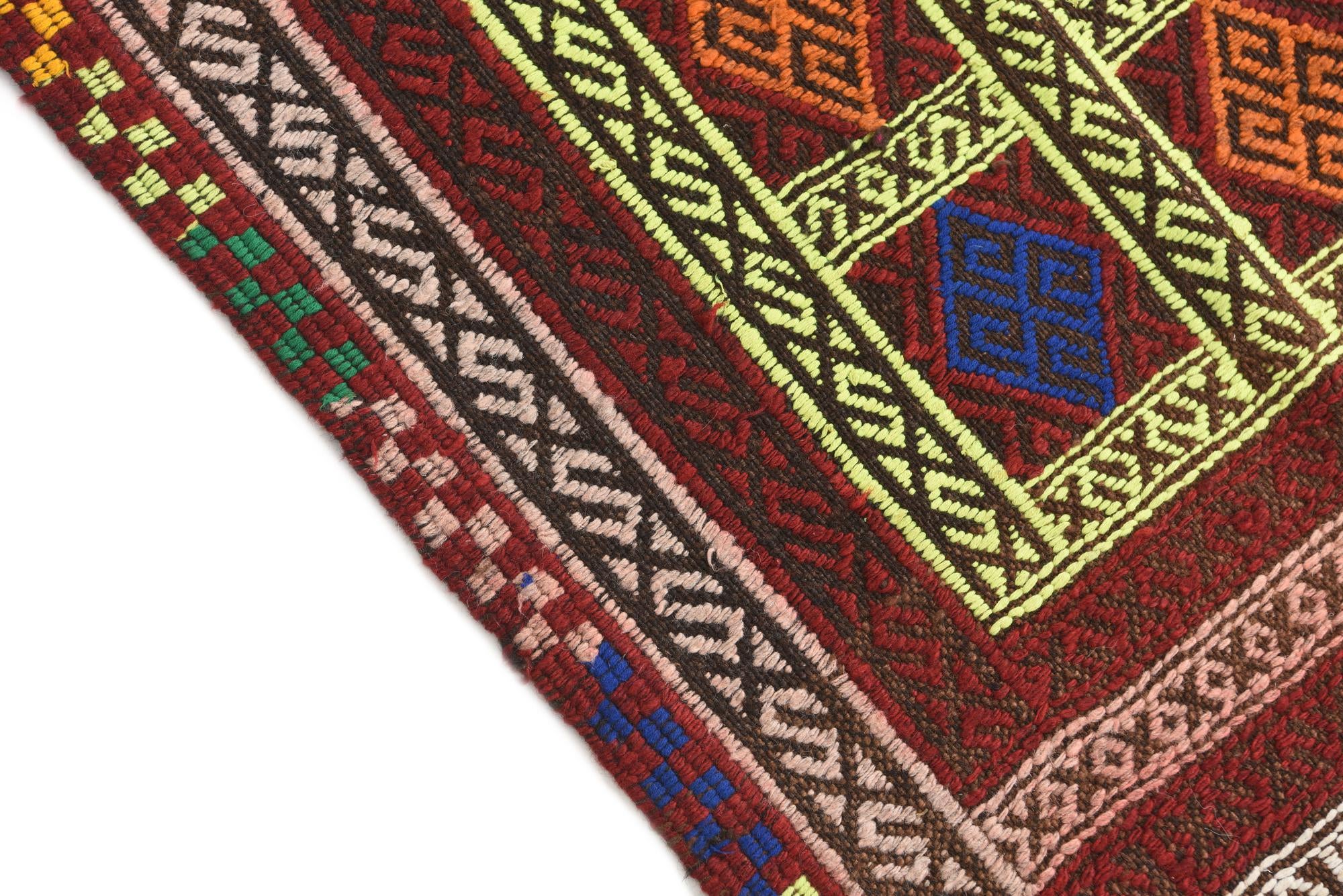 2' x 9' 6 Hand Knotted Kilim Fars Persian Wool Runner Rug