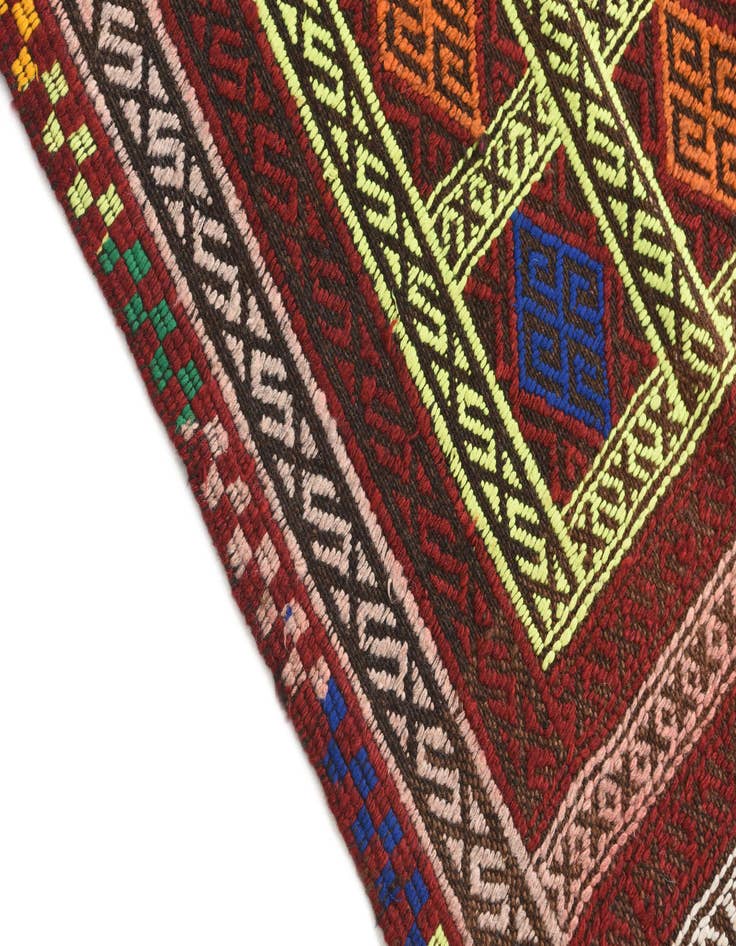 Detail image of 2' x 9' 6  Hand Knotted Kilim Fars Persian Wool Runner Rug