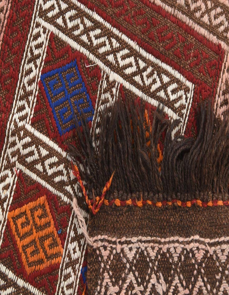 Detail image of 2' x 9' 6  Hand Knotted Kilim Fars Persian Wool Runner Rug