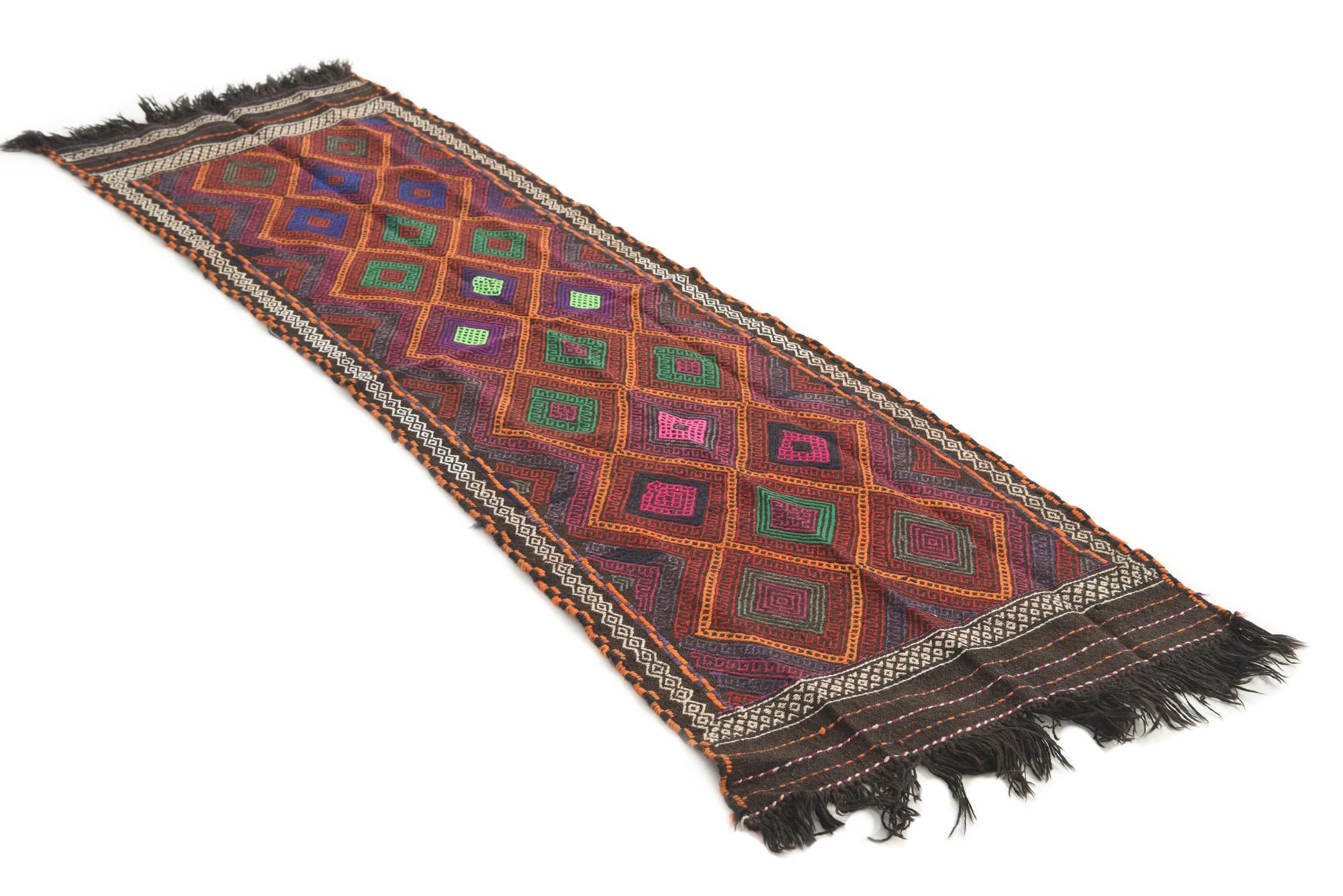 2' 3 x 7' Hand Knotted Kilim Fars Persian Wool Runner Rug