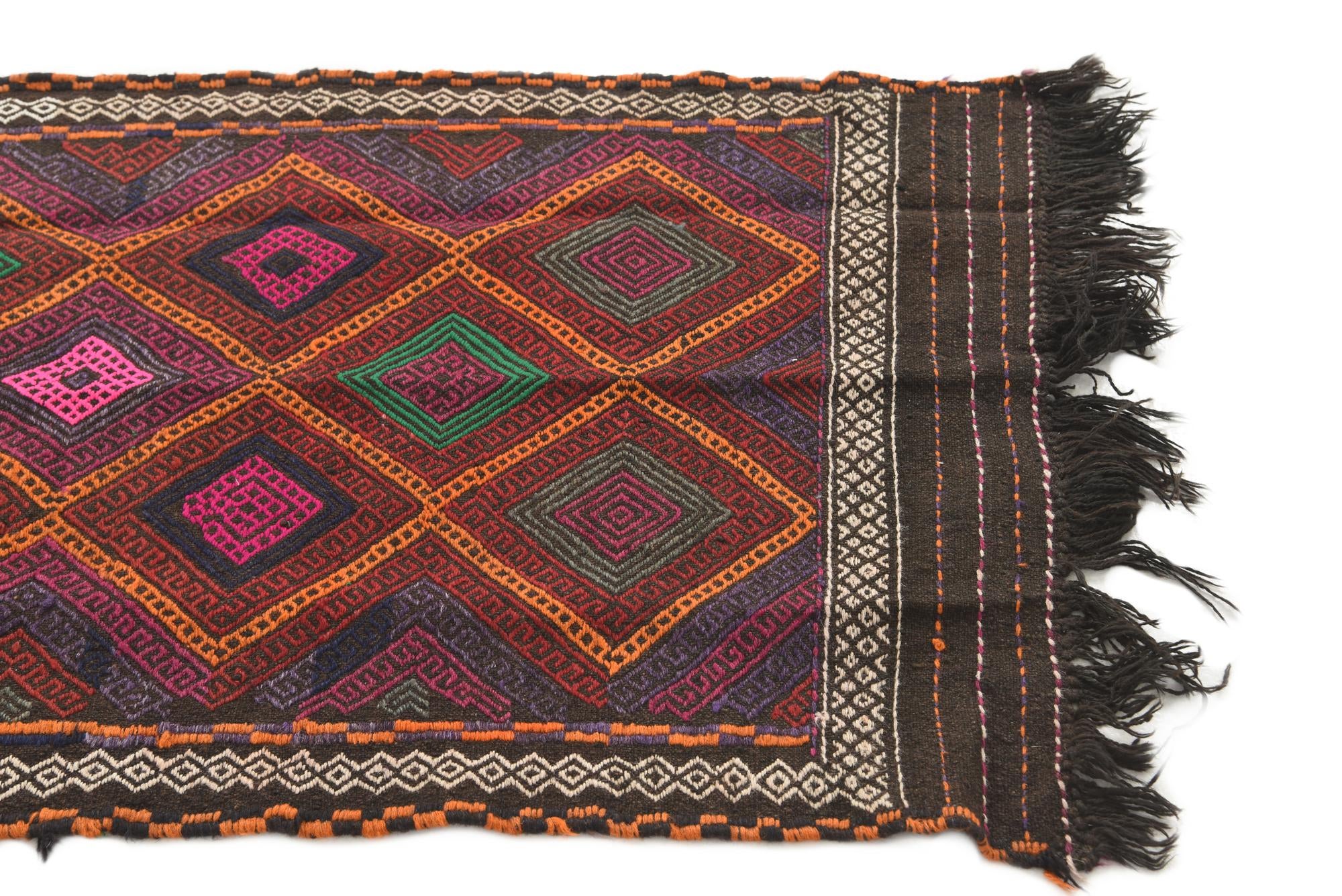 2' 3 x 7' Hand Knotted Kilim Fars Persian Wool Runner Rug