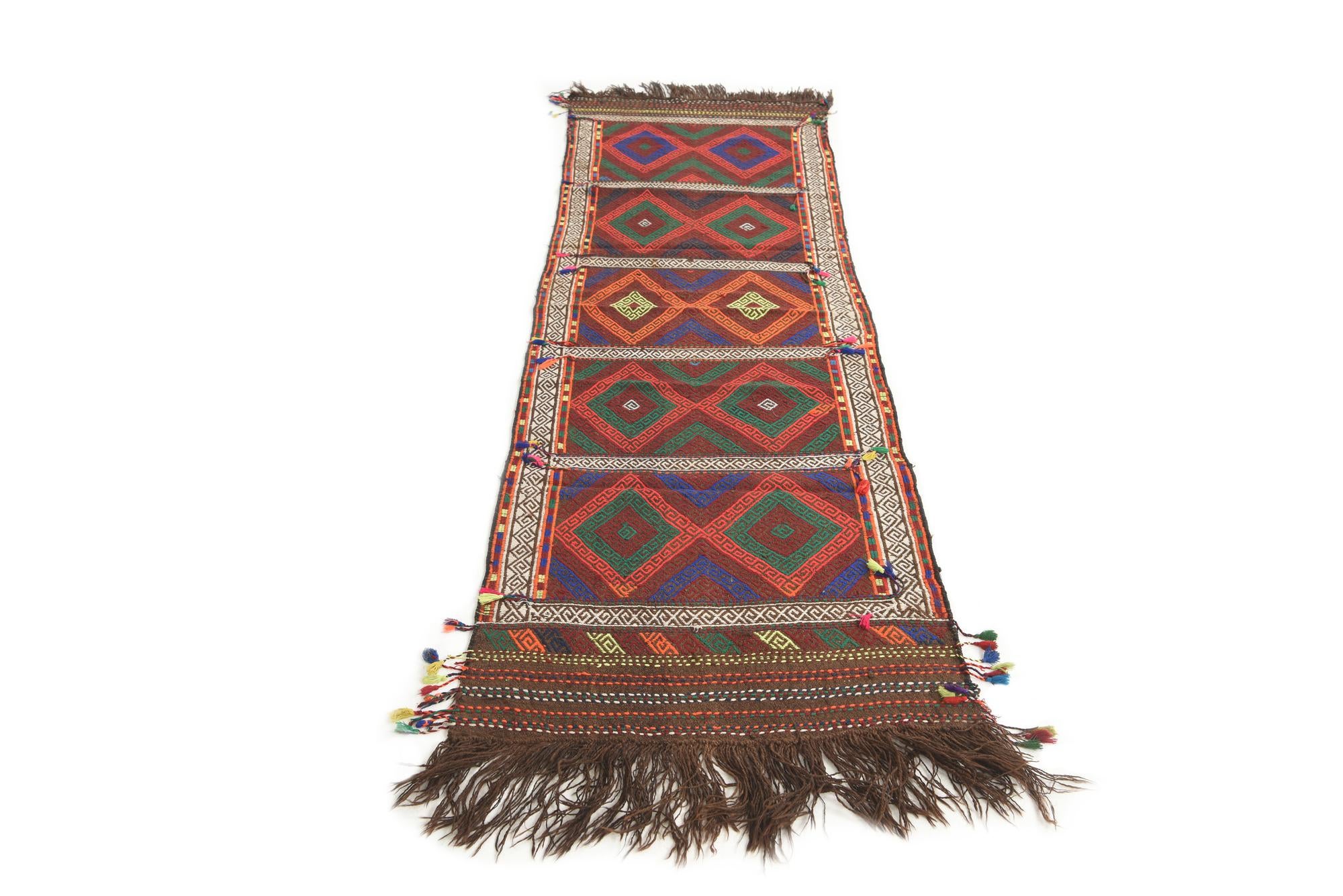 2' 3 x 7' 5 Hand Knotted Kilim Fars Persian Wool Runner Rug