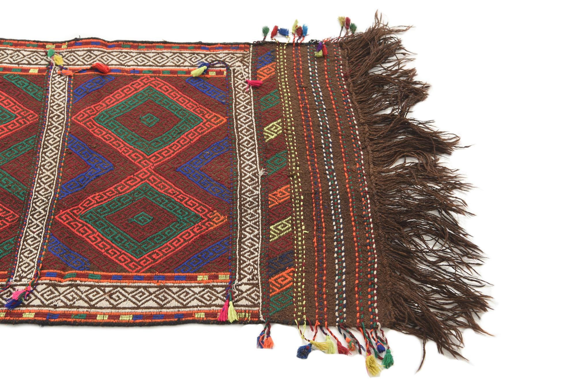 2' 3 x 7' 5 Hand Knotted Kilim Fars Persian Wool Runner Rug