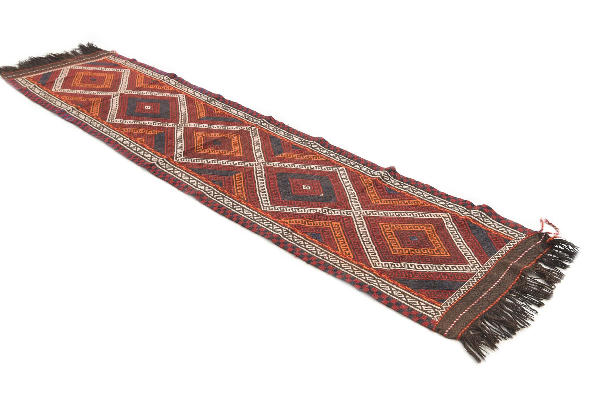 2' 3 x 8' 6 Hand Knotted Kilim Fars Persian Wool Runner Rug