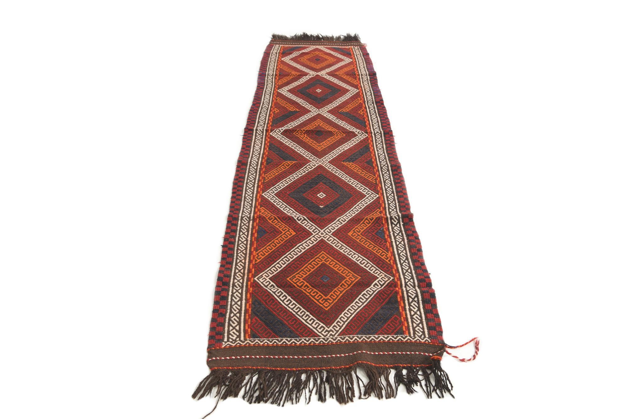 2' 3 x 8' 6 Hand Knotted Kilim Fars Persian Wool Runner Rug