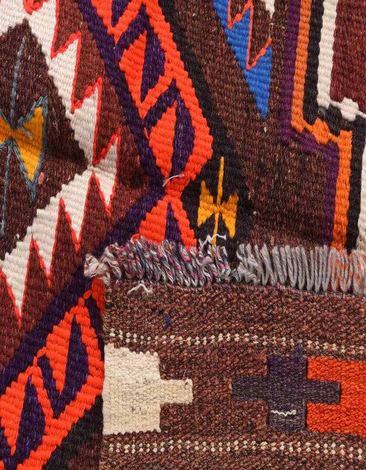 Detail image of 4' 7 x 9' 4  Hand Knotted Kilim Fars Persian Wool Runner Rug