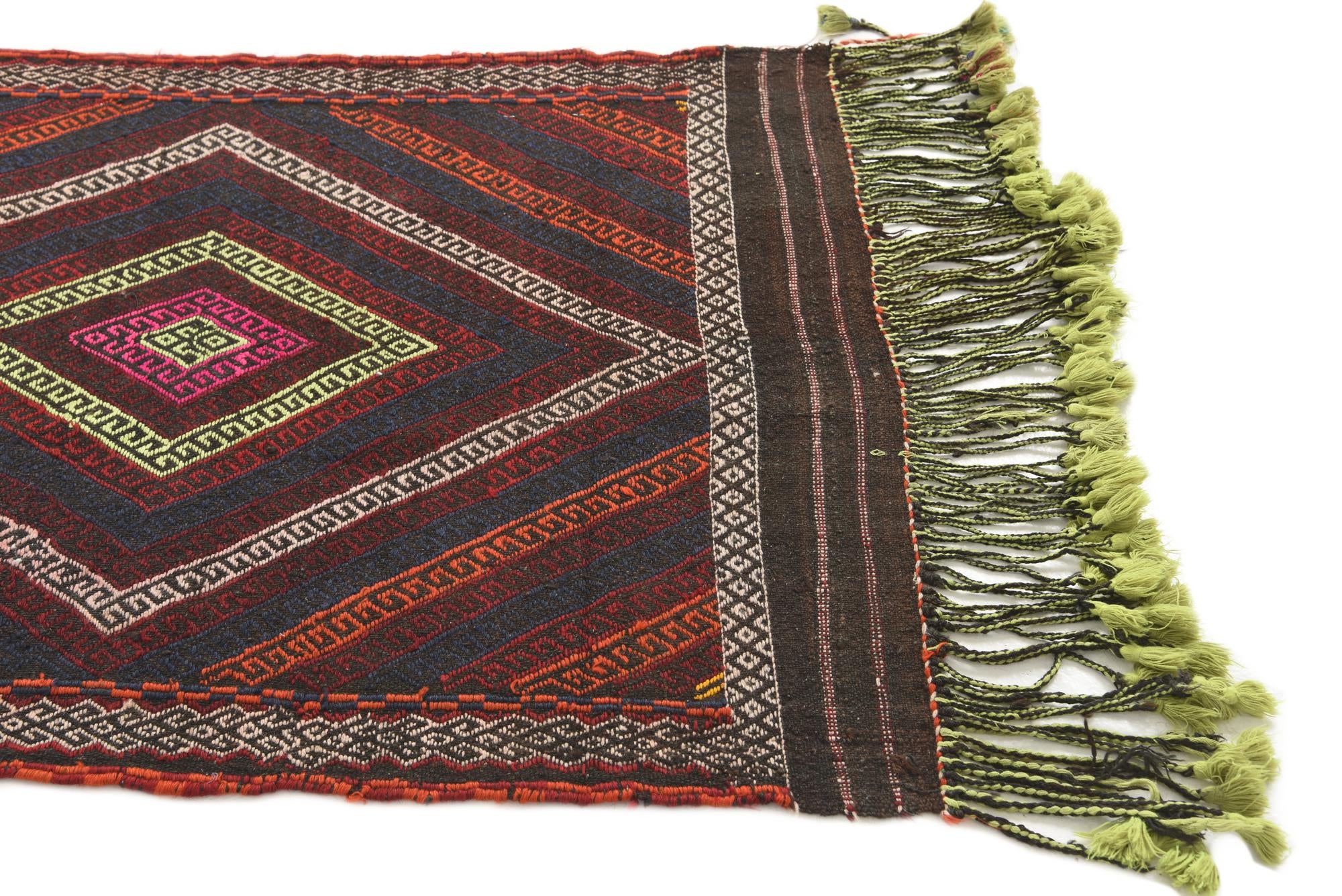 2' 8 x 9' Hand Knotted Kilim Fars Persian Wool Runner Rug