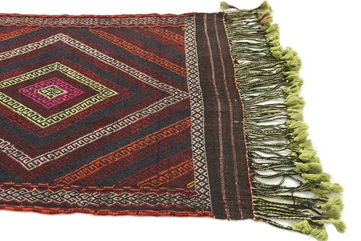 2' 8 x 9' Hand Knotted Kilim Fars Persian Wool Runner Rug