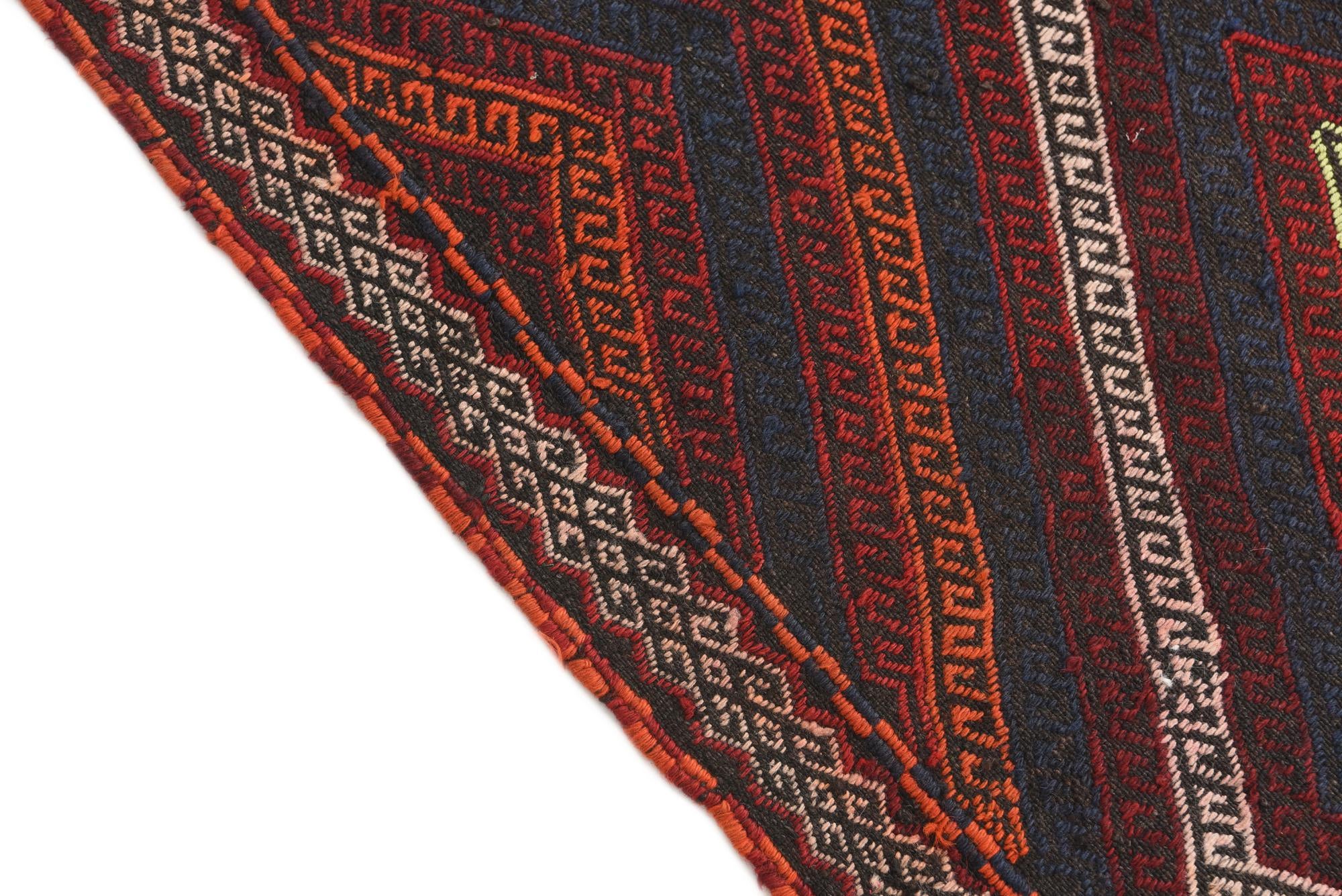 2' 8 x 9' Hand Knotted Kilim Fars Persian Wool Runner Rug
