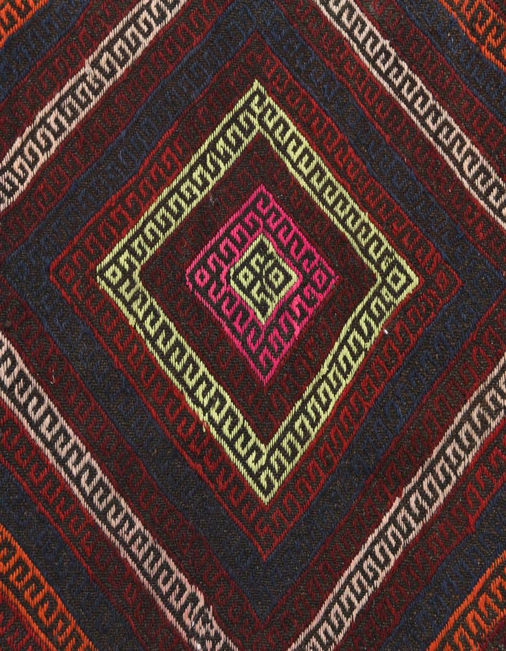 Detail image of 2' 8 x 9'  Hand Knotted Kilim Fars Persian Wool Runner Rug