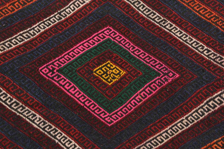 2' 8 x 9' Hand Knotted Kilim Fars Persian Wool Runner Rug