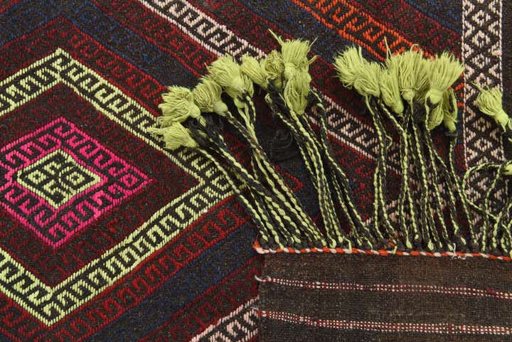 2' 8 x 9' Hand Knotted Kilim Fars Persian Wool Runner Rug
