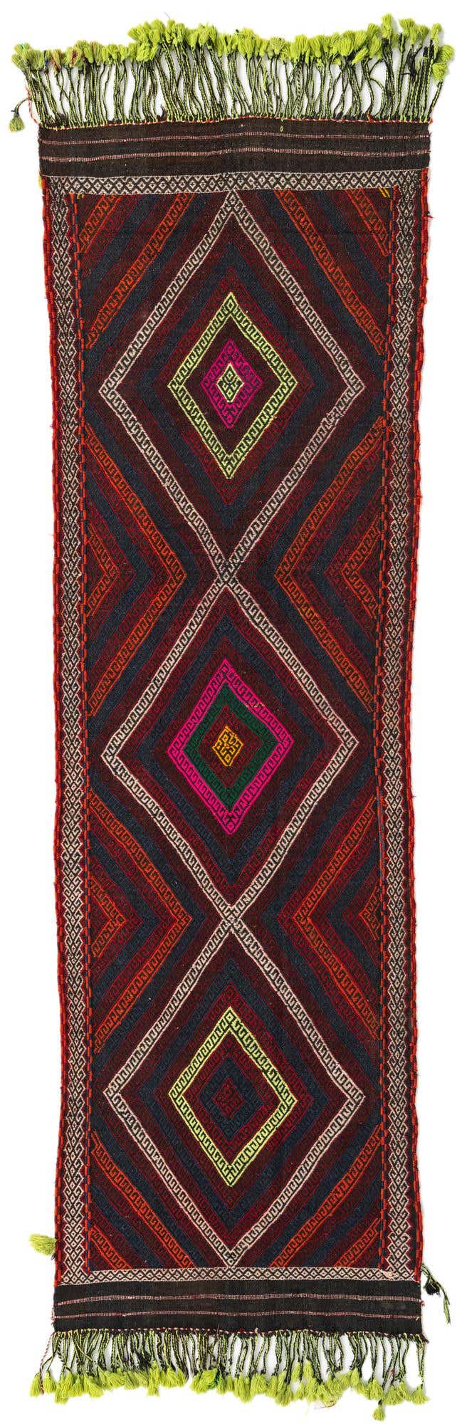 2' 8 x 9' Hand Knotted Kilim Fars Persian Wool Runner Rug