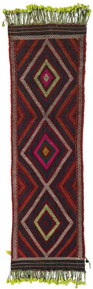 2' 8 x 9' Hand Knotted Kilim Fars Persian Wool Runner Rug
